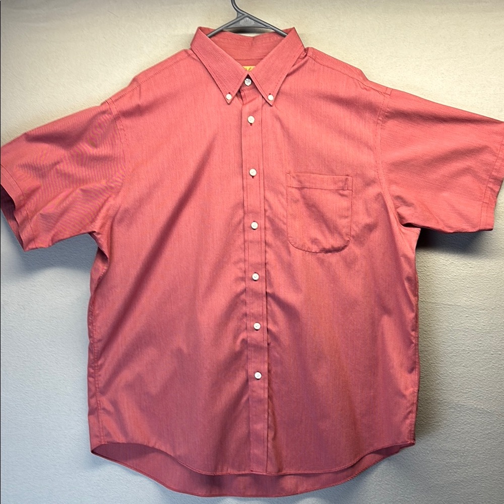 Men's Red Button-Down Shirt gold label Roundtree and York non-iron extra large